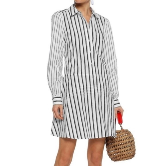 10 Crosby Derek Lam Dresses & Skirts - Derek Lam Long-Sleeve Striped Cotton Shirt Dress Size 6